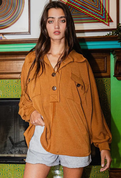 Cason Collared Oversized Top