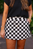 Checkerboard Checkered Skort