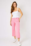 Positively Pink Judy Blue Tummy Control Crop Jeans