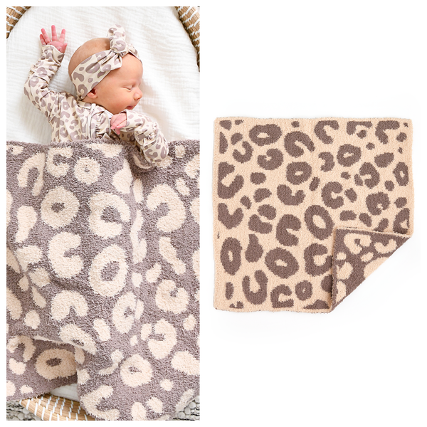 Amari Leopard PLUSH MINI Cozy Soft Baby Blanket