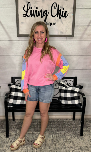 Candy Colorblock French Terry Top
