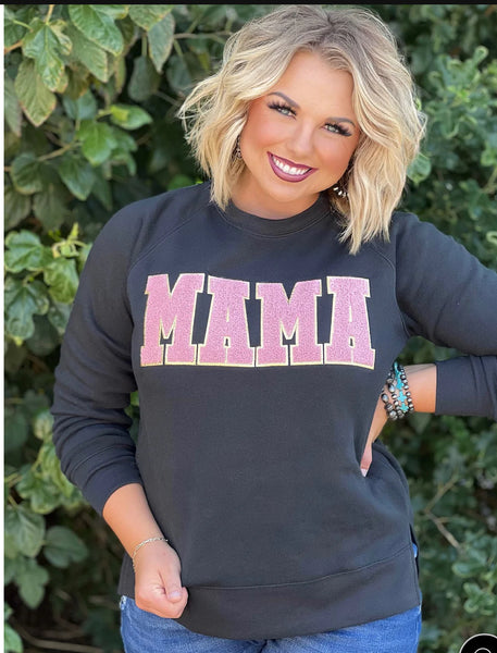 Mama Chenille Applique Sweatshirt